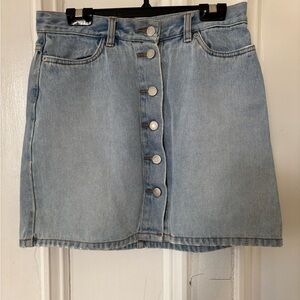 Vintage Denim Button-Front Skirt